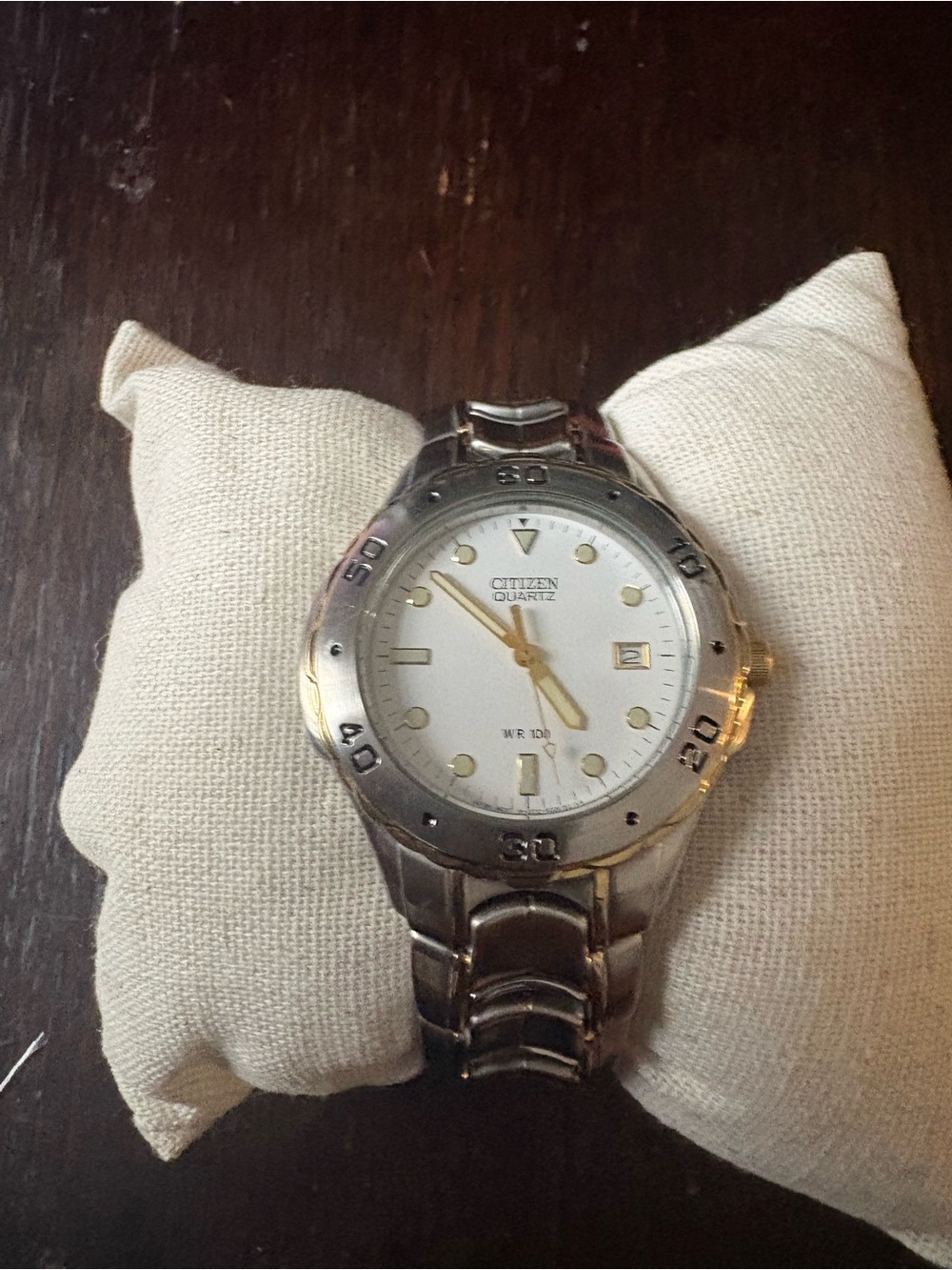 Citizen Two-Tone Silver and Gold Men's Watch with White Dial